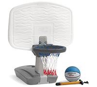 Simplay3 Pooltime Basketball Hoop Game Set for Swimming Pools, Includes Ball, Pump and Net Ages 8+, Made in The USA, Grey