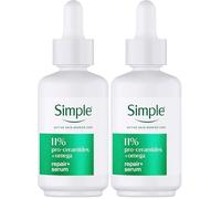 Simple 10% Ceramide Boosters and Omega Complex Face Serum - Hydrates Dry, Sensitive Skin - Deeply Nourishes and Strengthens Skin Barrier - 30ml (Pack of 2)