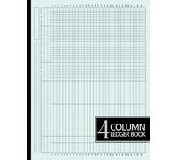 Simple 4 Column Ledger Notebook: Clean Horizontal Accounting Record Book for Organized Financial Tracking for Personal and Small Business Use (100 Pages)
