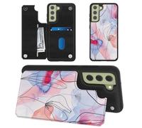 Simple Abstract Flower for Samsung Galaxy S25 Plus Wallet Case with Card Holder, RFID Blocking Flip Soft PU Leather Kickstand Magnetic Closure Slim Purse Phone Case for Samsung Galaxy S25 Plus