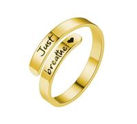 Simple Adjustable Opening Rings Letter Pattern Stainless Steel Texture Suitable for Wedding and Parties Wear Openable
