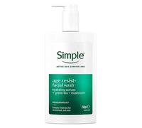 Simple Age Resist+ Facial Cleanser hydrating actives + green tea + mushroom deeply cleanses for revitalised, soft skin 240 ml