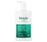 Simple Age Resist+ Facial Cleanser hydrating actives + green tea + mushroom deeply cleanses for revitalised, soft skin 240 ml