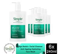 Simple Age Resist+ Facial Wash 240ml Anti Ageing Hydrating Cleanser 6 Pack