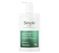 Simple Age Resist+ Facial Cleanser with hydrating actives, green tea and mushroom daily face wash deeply cleanses for revitalised, soft skin 240 ml