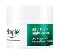 Simple Age Resist+ Facial Moisturiser Night helps fight premature ageing with squalane + rosemary 50 ml