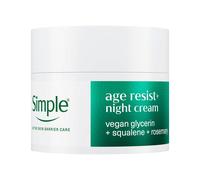 Simple Age Resist+ Night Facial Moisturiser face cream with squalane + rosemary helps fight premature ageing 50 ml