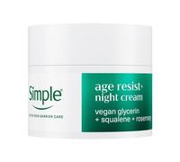 Simple Age Resist+ Night Facial Moisturiser face cream with squalane + rosemary helps fight premature ageing 50 ml