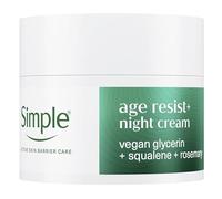 Simple Age Resist+ Night Facial Moisturiser face cream with squalane + rosemary helps fight premature ageing 50 ml