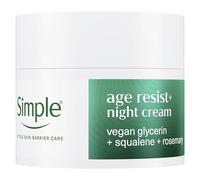 Simple Age Resist+ Night Facial Moisturiser face cream with squalane + rosemary helps fight premature ageing 50 ml