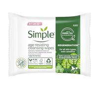 Simple Regeneration Age Resisting Biodegradable Facial Wipes remove make-up and fights premature ageing for sensitive skin 20 wipes,package may vary