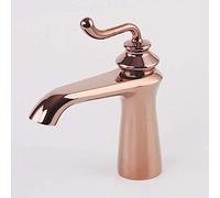 Simple All Bronze Basin Faucet Brown Bronze Gold Above Counter Basin Water-tap Single Washbasin Faucet Taps Hot and Cold Mixing Valve Rose Gold Faucet[Energy Class Vessel Faucet (B)
