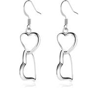 Simple and Charming Earrings with Double Heart Elegant Ear Hook Delicate for Women Convenient Handled