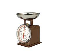 Simple And Exquisite Kitchen Metal Mechanical Spring Scale Solid Color Vegetable Food Effortless Accurate Measurement(Brown)