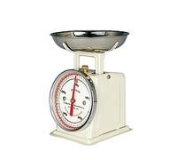 Simple And Exquisite Kitchen Metal Mechanical Spring Scale Solid Color Vegetable Food Effortless Accurate Measurement(Milky White)
