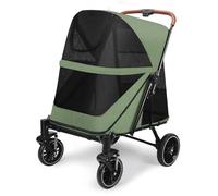 Simple and Grand Pet Stroller - Super Strong Load - Bearing, Intelligent Ventilation, Safe and Silent, Ideal Travel Companion -Pet Travel Essential(Olive)