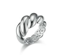 Simple And Luxurious Fried Dough Twists Bread Titanium Steel Ring Ring Plated With 18k Gold Fashion Accessories For Women
