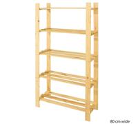 Simple and Natural Wood 80x160cm 5-Tier Shelf Unit by Core