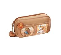 Simple and personalized student pencil case, primary school stationery pencil storage bag - Volcano coffee pencil case (excluding decorations)
