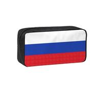 Simple and Spacious Russian Flag Print Pen case Zippered Organizer for Pens Markers Small Stationery