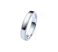 Simple Anniversary Rings for Him, Wedding Bands 4MM Solid 14 Carat White Gold Engagement Rings Size O 1/2