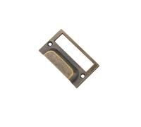 Simple Antique Label Frame Business Card Clip zinc Alloy Drawer Card Slot Business Card Frame Handle Medicine Cabinet Shell Hand(Antique Brass)