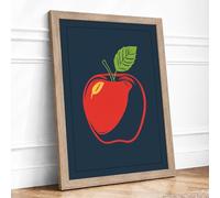 Simple Apple Modern Framed Wall Art Print A3 (42×29.7cm) Oak, Wall Decor for Living Room, Bedroom, Office & Home, Ready to Hang, Art Gift
