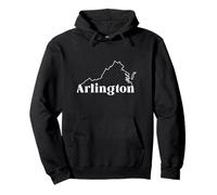 Simple Arlington Text With Virginia Map Souvenir Pullover Hoodie