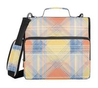 Simple Autumn Plaids Checkered 1.5 Inch 3 Rings Binder Organizer with Strap Waterproof Documents Files Storage Bag for School/Office