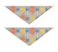 Simple Autumn Plaids Checkered Dog holiday bandanas Unique Shape Adjustable Fit Soft Dog Scarf Cute Pet Holiday Accessories Decor for Dogs Cats L