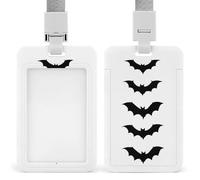 Simple Bat Silhouettes Flying ID Badge Holder Retractable Clip Card Holder Card Protector Name Badge Name Tag for Work Office Doctor Nurse