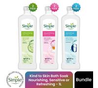Simple Bath Soak 1L Bundle - Refreshing, Nourishing & Sensitive x2