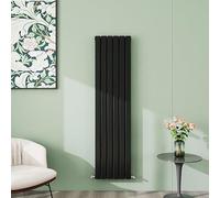 Simple Bathroom 1600×408mm Black Vertical Designer Radiator Double Panel Modern Central Heating Flat Panel Radiators