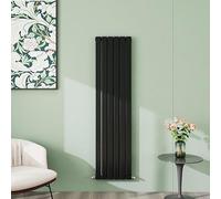 Simple Bathroom 1600×408mm Black Vertical Designer Radiator Single Panel Modern Central Heating Flat Panel Radiators