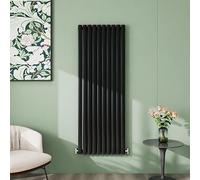 Simple Bathroom 1600×590mm Black Radiator Vertical Single Oval Column Designer Central Heating Rad for Bathroom/Kitchen/Living Room