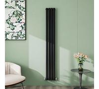 Simple Bathroom 1800×236mm Black Radiator Vertical Double Oval Column Designer Central Heating Rad For Bathroom/Kitchen/Living Room
