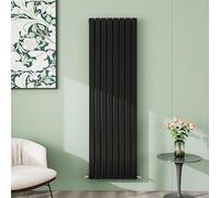 Simple Bathroom 1800×544mm Black Vertical Designer Radiator Double Panel Modern Central Heating Flat Panel Radiators