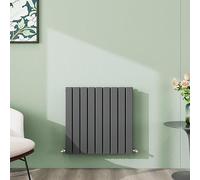 Simple Bathroom 600×612mm Anthracite Horizontal Designer Radiator Double Panel Modern Central Heating Flat Panel Radiators
