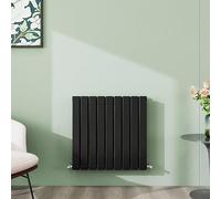 Simple Bathroom 600×612mm Black Horizontal Designer Radiator Double Panel Modern Central Heating Flat Panel Radiators