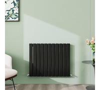 Simple Bathroom 600×748mm Black Horizontal Designer Radiator Single Panel Modern Central Heating Flat Panel Radiators