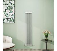 Simple Bathroom Column Radiators White 1500×290mm Vertical Double Traditional Cast Iron Style Interior Designer Radiator