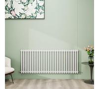 Simple Bathroom Column Radiators White 600×1460mm Horizontal Triple Traditional Cast Iron Style Interior Designer Radiator