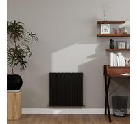 Simple bathrooms Black Designer Radiator Horizontal 600×612mm Double Flat Panel - Wall/Floor Mounted for Modern Multi-Scene & Central Heating Radiator 2634 BTU