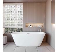 Simple Bathrooms Double Ended White Acrylic Shower Bathtub Freestanding Modern Style - 1700x800mm
