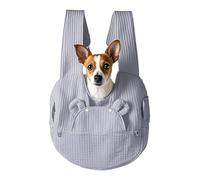 Simple Bear Shape Crossbody Chest Pet Carrier, Pet Handbag Cats Carriers Bag, Soft Big Capacity with Strap Breathable Pets Carriers Sightseeing Bag, Pets Travel Bag (Grey)