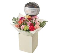 Simple Beauty Bouquet Fresh Carnation, Birthday Balloon