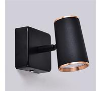 Simple Bedside Reading Lamp with 360° Rotating Adjustment Function, Modern Bedroom Decorative Lighting Wall Light, GU10 Creative Corridor Living Room Black Metal Wall Sconce