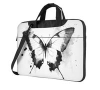 Simple Black White Watercolor Butterfly Laptop Bag Laptop Case 15.6 Inch Computer Bags Padded Sleeve Cover For Women Men