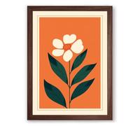 Simple Bloom Botanical Framed Wall Art Print A3 (42×29.7cm) Walnut, Wall Decor for Living Room, Bedroom, Office & Home, Ready to Hang, Art Gift