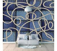 Simple Blue Cowboy Creative Art 3D Wallpaper Easy Install Feature Office Living Room Sofa Bedroom TV Background Wall Decoration-350cm×256cm